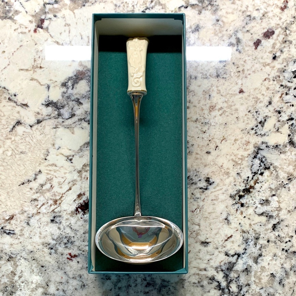 Lenox Elegant Cream and Silver Ladle